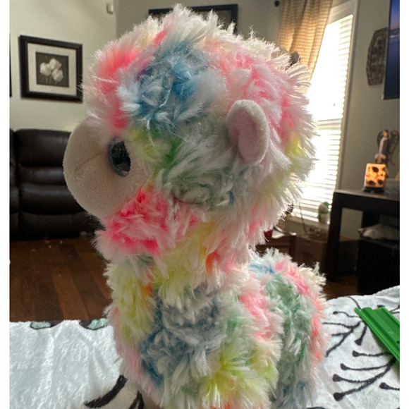 Rainbow Lola Alpaca Plush Toy Stuffed Animal Fluffy Llama Multicolor Cuddly Soft - Picture 5 of 10